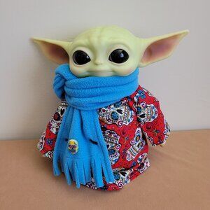 Sugar Skull Halloween 2pc Outfit scarf for 11" Mattel Child Grogu baby yoda Doll